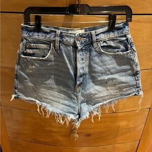 We the Free People Distressed/paint splattered Denim Cutoff Shorts Sz 28